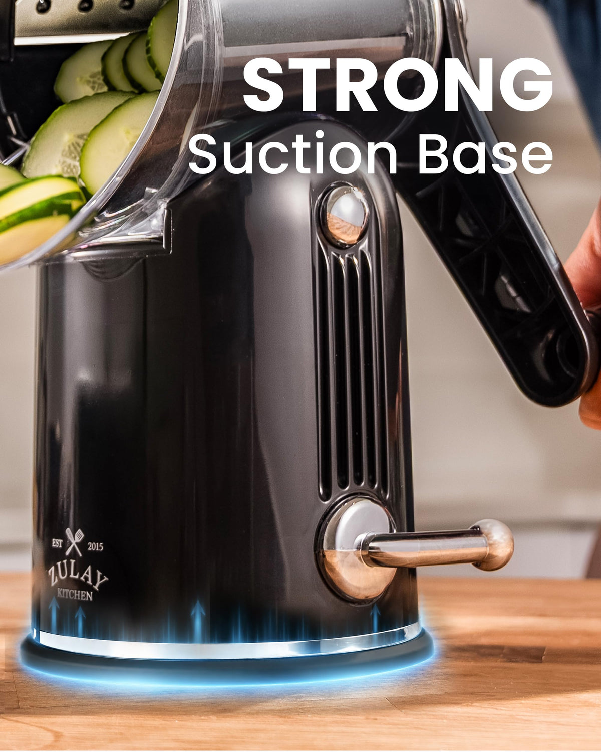 Rotary Cheese Grater Manual Hand Crank 5 Blade Shredder