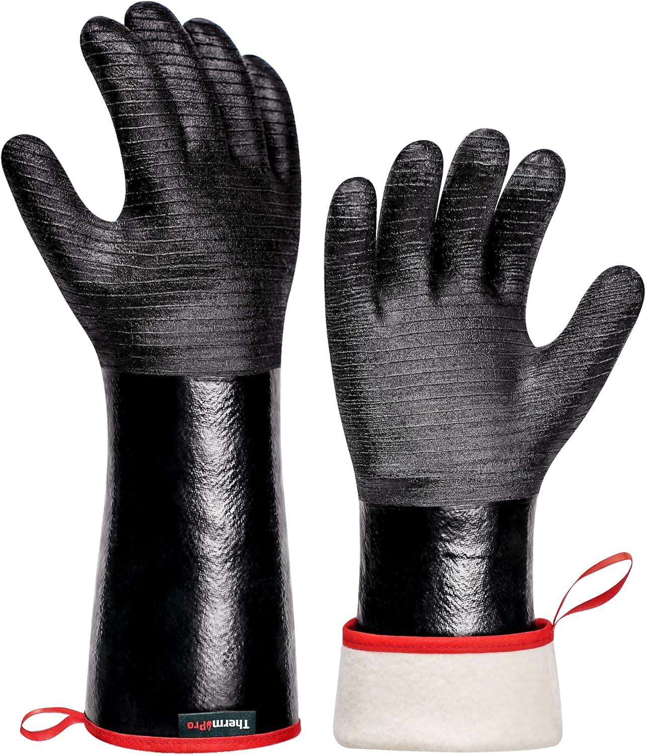ThermoPro 932°F Heat Resistant BBQ Gloves, 14" Waterproof Oven & Grill Gloves, Oil & Slip-Resistant Neoprene Grill Mitts for BBQ, Fire Pit, Rotisserie, Smoker Accessories Gifts for Men and Women