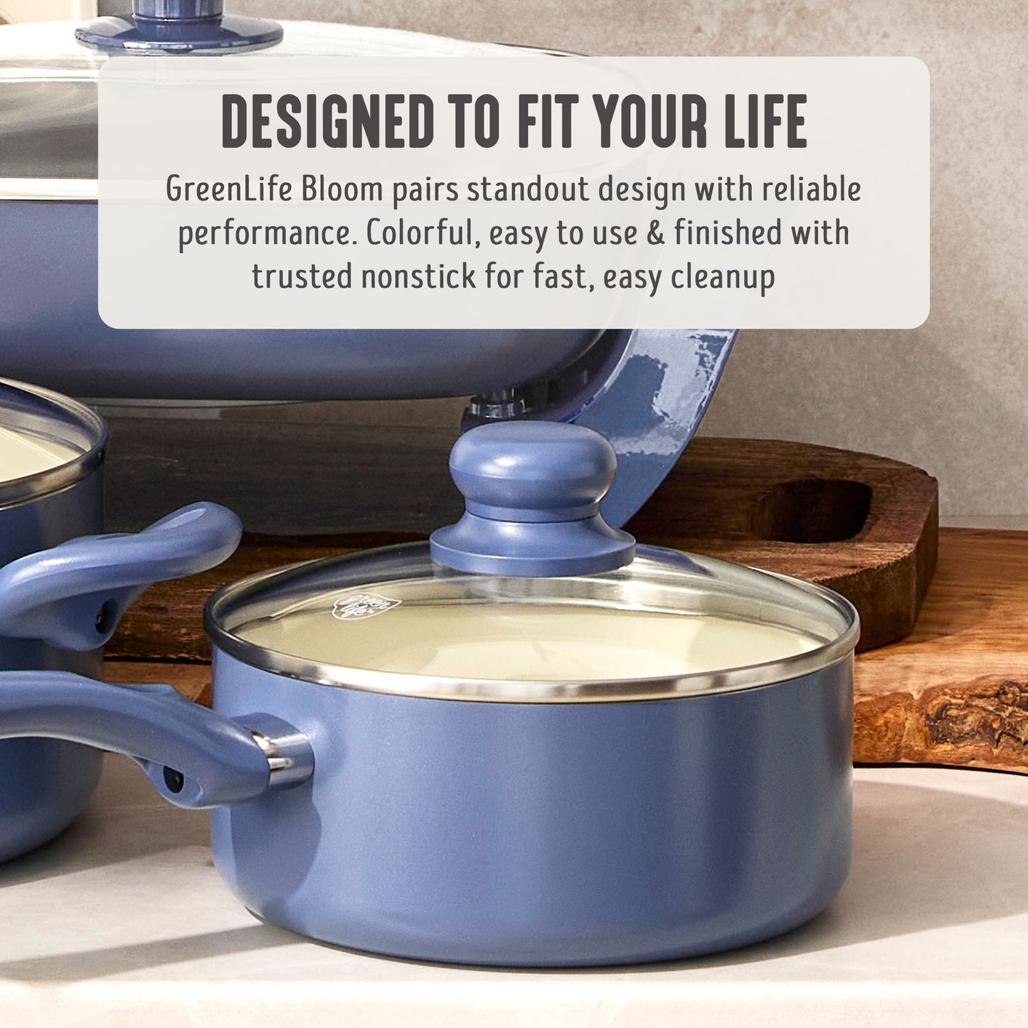 2QT Ceramic Nonstick Saucepan with Lid (2 Quarts / Slate Blue)