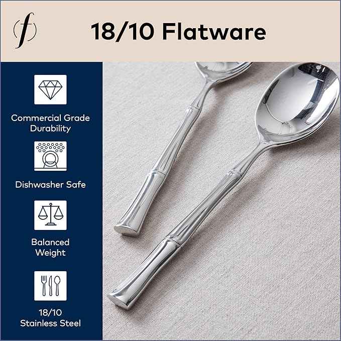 FORTESSA Royal Pacific 18/10 Stainless Steel Flatware, 5 Piece Place Setting With Table Knife, Forks and Spoons (Service For 1), Dishwasher Safe, Polished