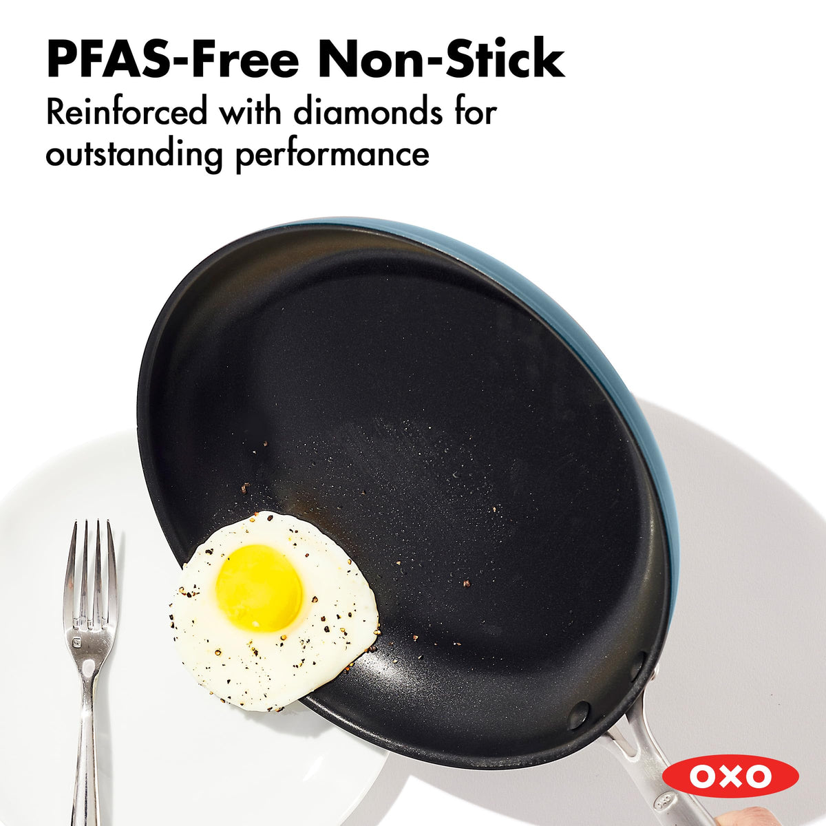 Enhanced 12” Nonstick Frying Pan Skillet (12" Frying Pan Skillet / Storm Blue)