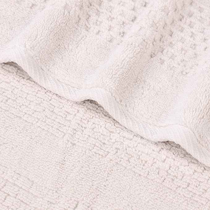 Superior Playa Zero Twist Cotton Medium Weight Towels, for Guest Bath, Bathroom, Shower, Spa, Plush, Quick Dry, Ultra-Soft Towels, Bath Essentials, Waffle Textured, 8 Piece Assorted Towel Set, Silver
