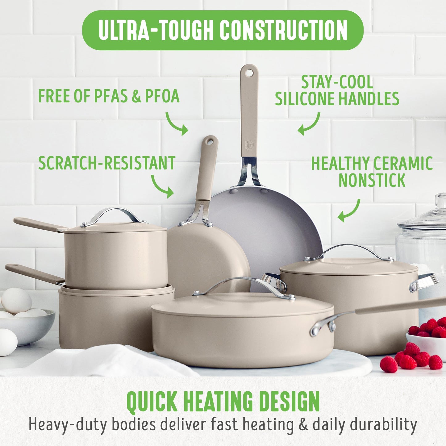 10 Piece Nonstick Ceramic Cookware Set