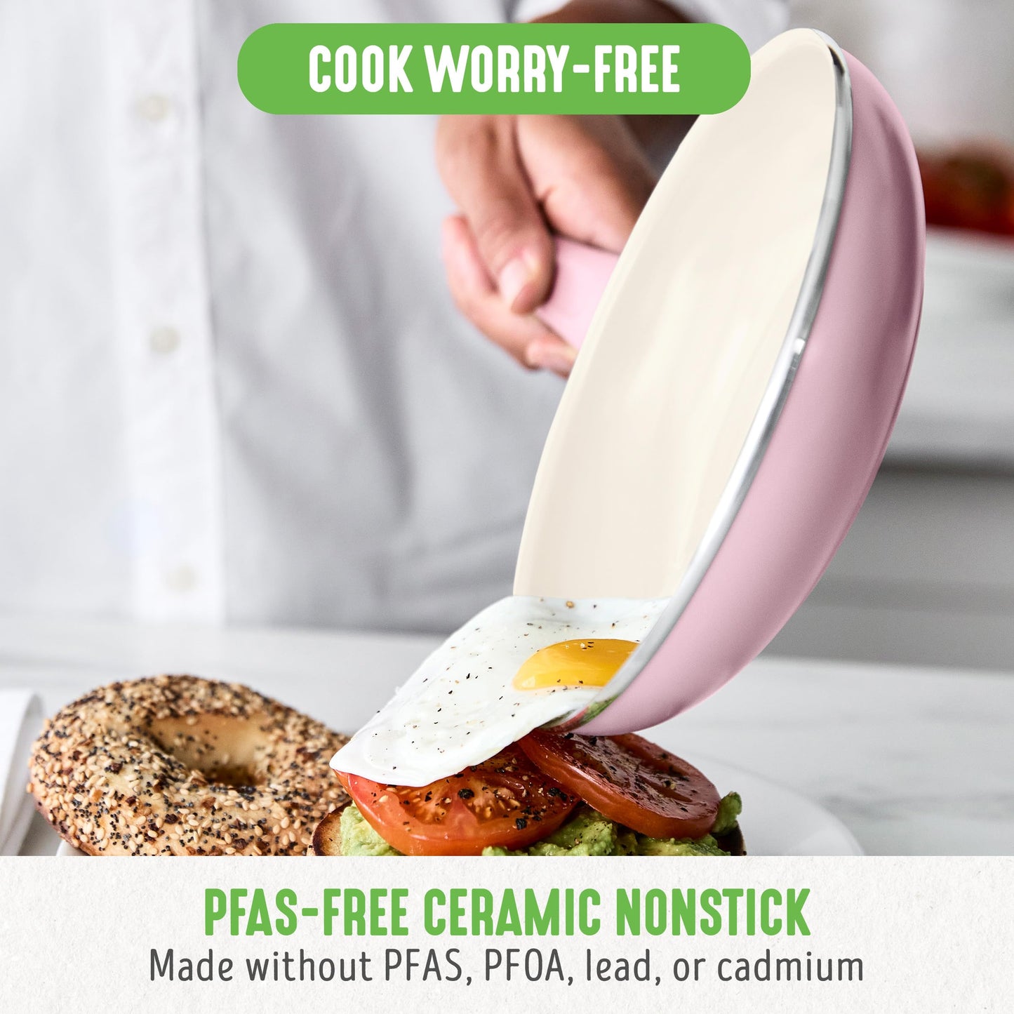 Soft Grip 8” Frypan Skillet and Spatula Breakfast Cookware Set (8" Frypan + Spatula / Pink)