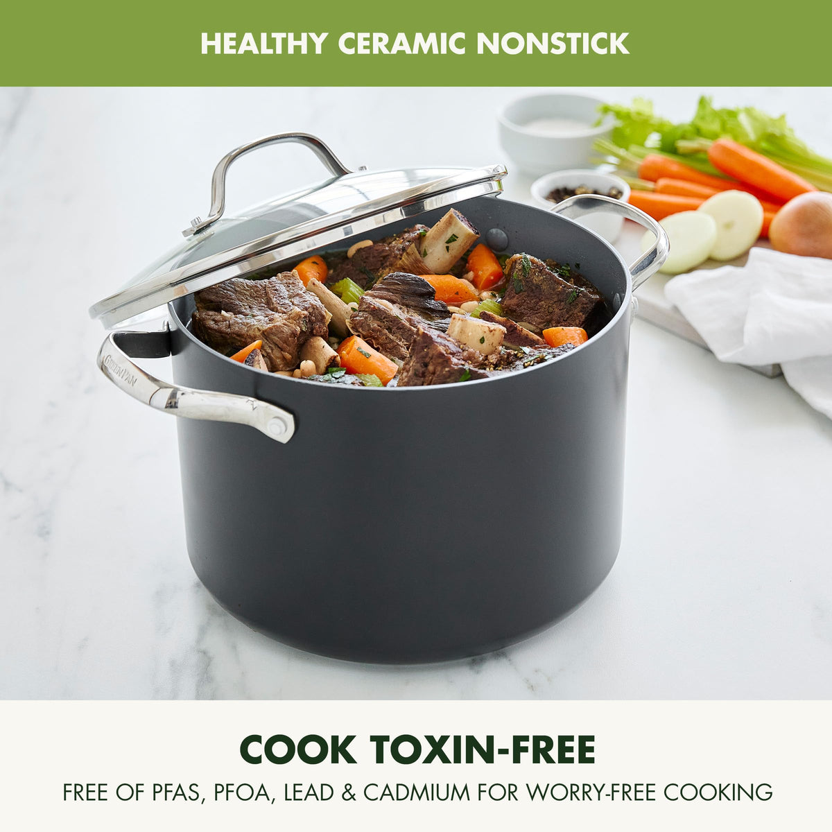 Valencia Pro 8QT Ceramic Nonstick Stock Pot