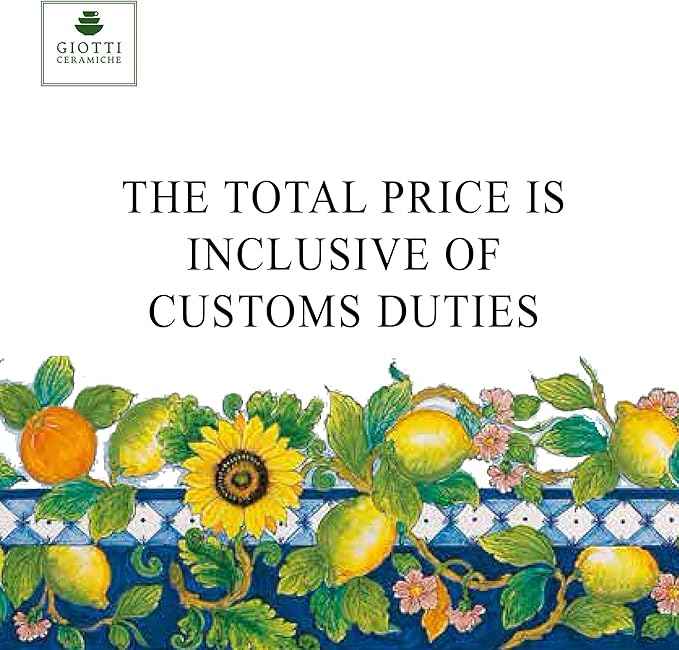 Giotti Ceramiche Large Italian Ceramic Serving Bowl - 12-Inch Authentic Tuscan Pottery Pasta Bowl - Hand-Painted Lemon Design Platter - Decorative Made in Italy Salad Bowl for Kitchen & Dining