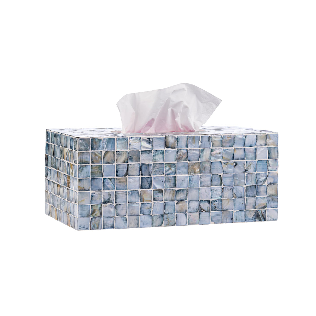 Rectangular Mother of Pearl Tissue Box Capiz Shell Handmade Rectangle Tissue Box Cover Holder Decorative Napkin Dispenser Organizer Rustic Farmhouse Vintage Decor