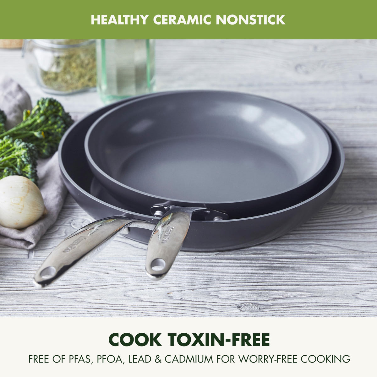 Valencia Pro 2 Piece (8" & 10" Frying Pan Skillet Set / Gray)