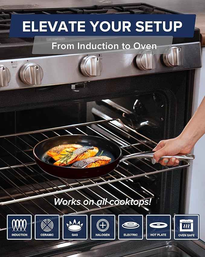 Nuwave Lux 13-Piece Premium Cookware Collection, Next-Generation G11 Duralon Blue Ceramic Nonstick, Ultra Durable, PFAS-Free, Lightweight & Works on All Cooktops