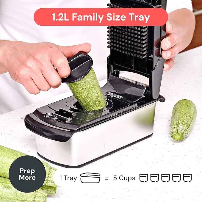 Fullstar Premium Vegetable Chopper and Mandoline Slicer - Food Chopper and Spiralizer with Container, Julienne Slicer, Fruit Slicer, Veggie Cutter, Kitchen Gadgets & Gift for Mom (14 in 1, Silver)