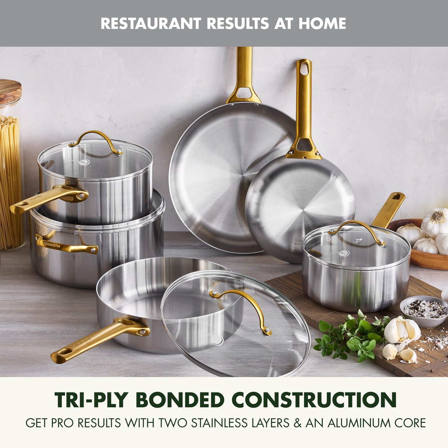 Stainless Steel Tri (10-Piece Cookware Set / Stainless Steel)