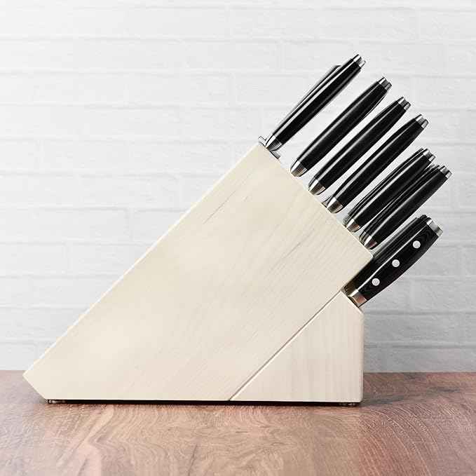 Enso Knife Set - Made in Japan - HD Series - VG10 Hammered Damascus Japanese Stainless Steel with Gray Ash Knife Block - 25 Piece