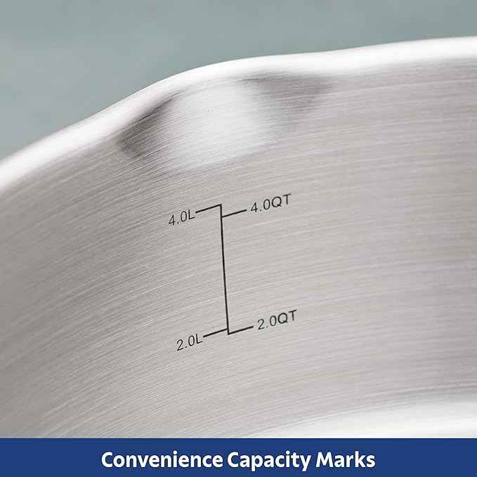 Tramontina Tempo Tri-Ply Base Stainless Steel 6-Quart Braiser Pan with Glass Lid, Induction-Ready, Oven-Safe, Dishwasher-Safe