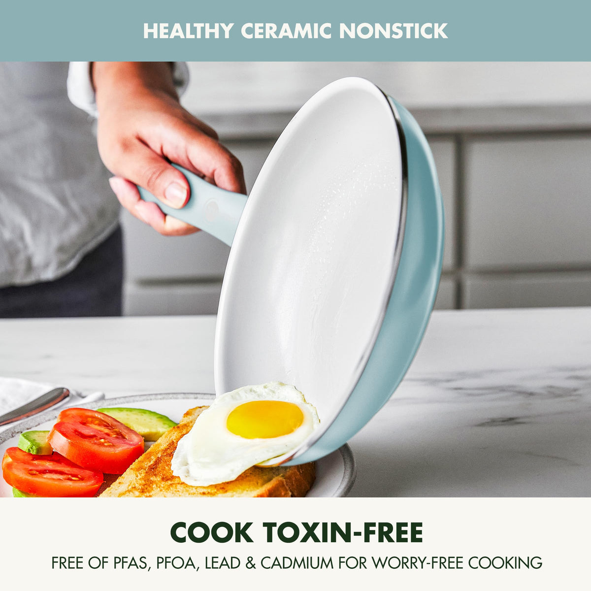 Dover 8” and 10” 2 Piece Frying Pan Skillet Set (8" and 10" Frying Pan Set / Blue Haze)