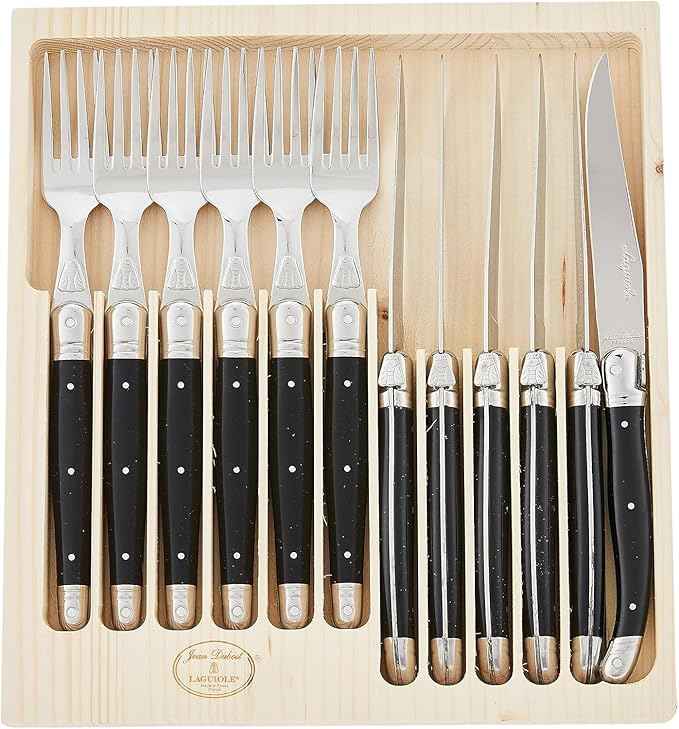 Jean Dubost JD97-13693.BLK 12 Piece Cutlery Set With Handles, Black