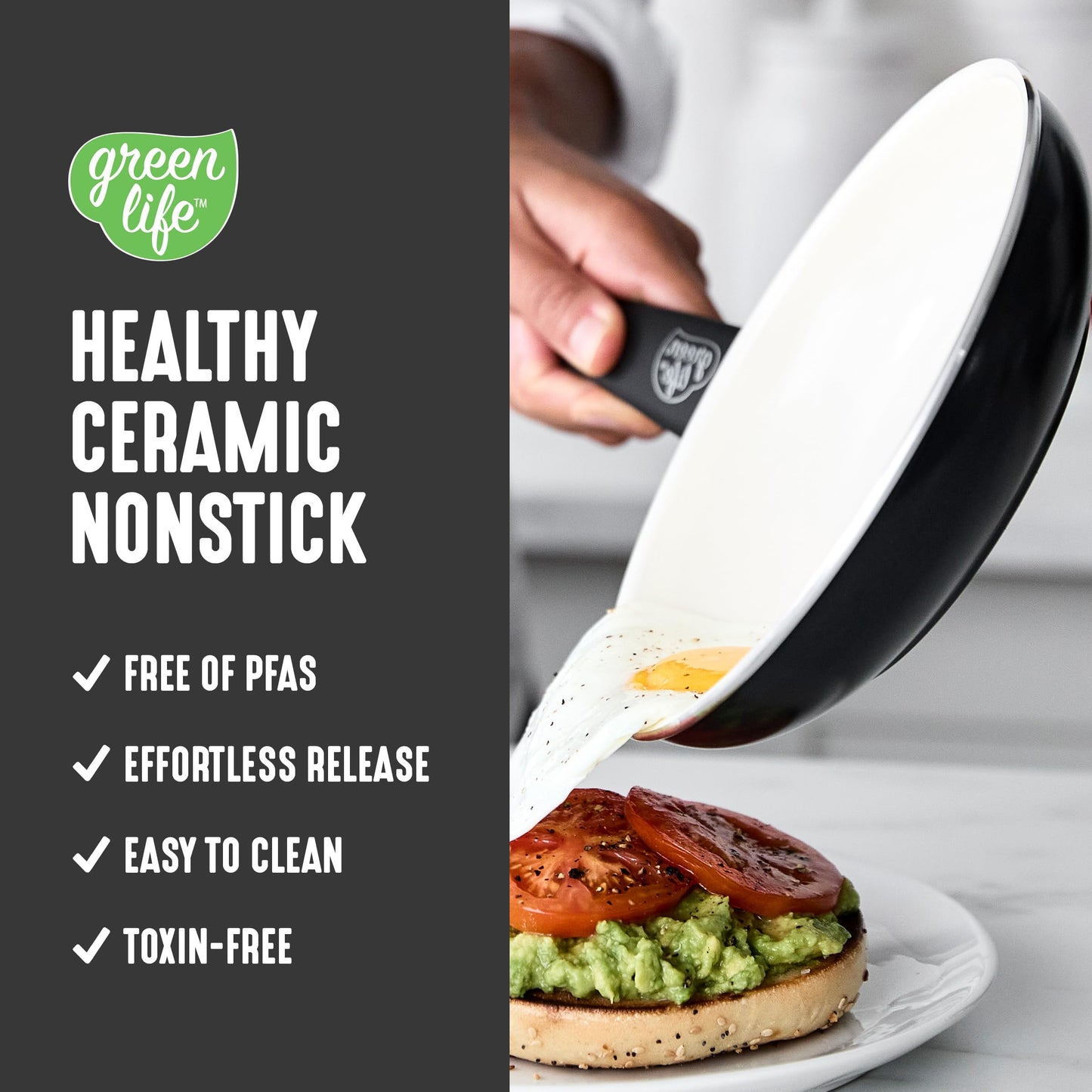 8 Piece Nonstick Cookware Set (8 Piece Cookware Set / Black and Cream)