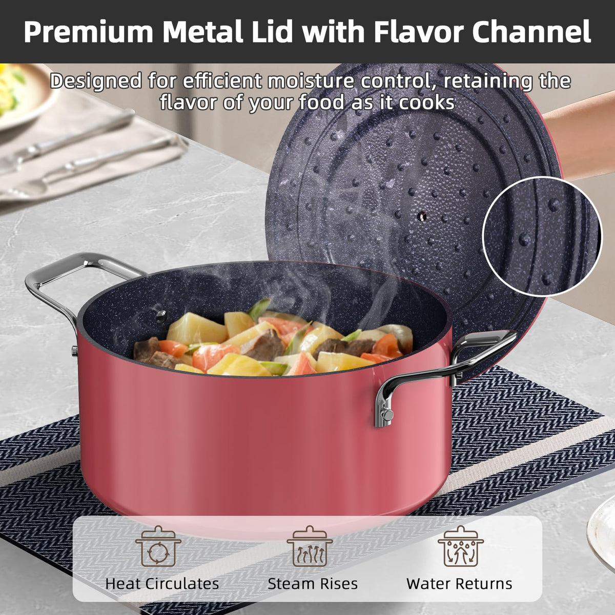 Lux 13pc Forged Lightweight Nonstick Ceramic Cookware Set (Cinnamon)