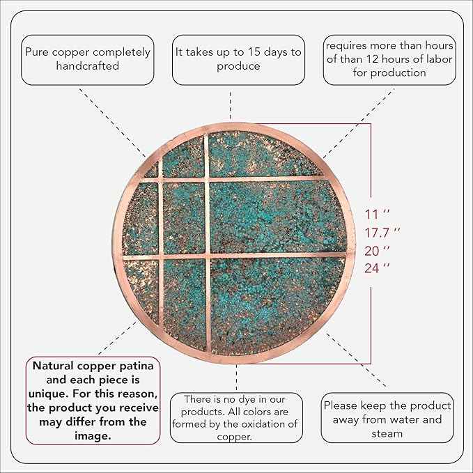 nooc art Handmade Copper Wall Art for Home, Living Room, Bedroom, Kitchen and Office Decor, Rustic Decorative Mural Art for Farmhouse Decor (Modern Copper, 17.7, Unframed)