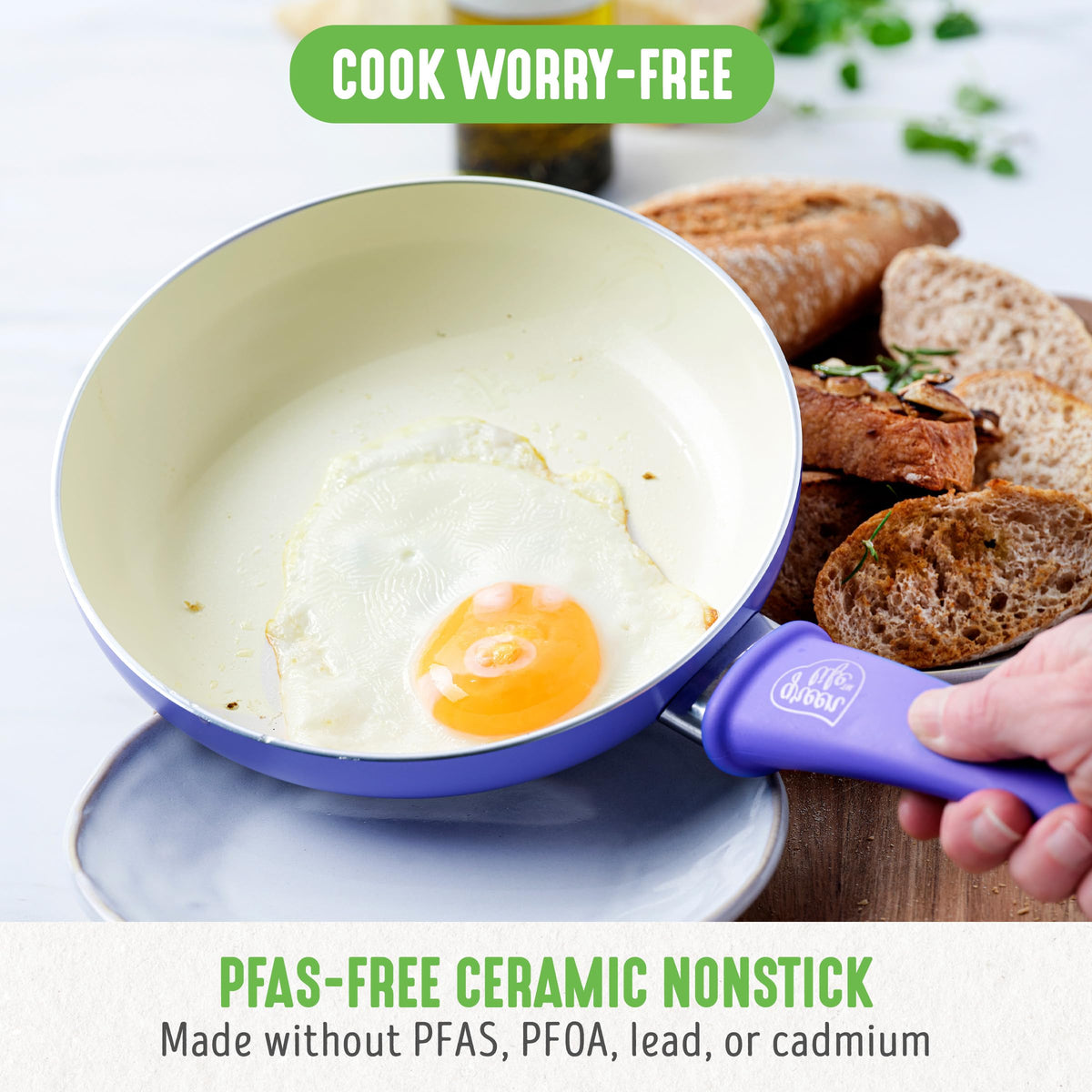 16 Piece Ceramic Nonstick Pots & Pans Cookware Set
