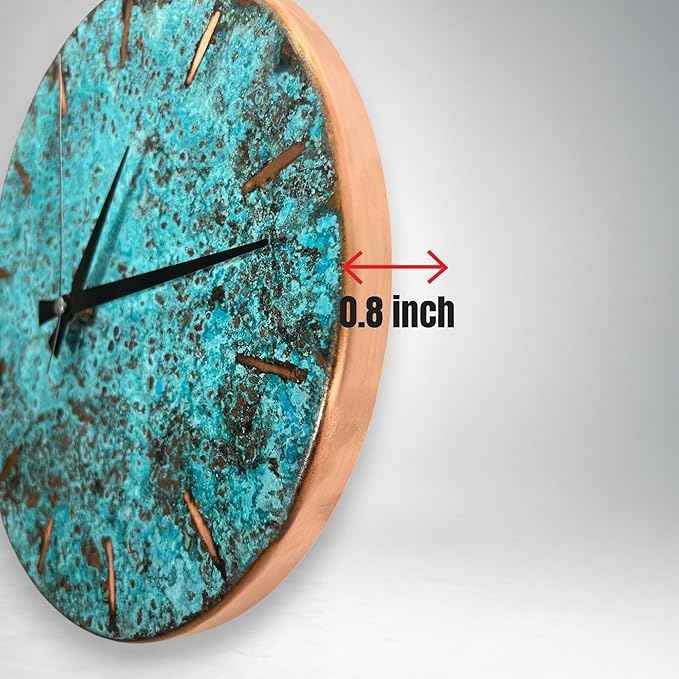 Handmade Copper Wall Clock Artisan Touch in Every Piece - Tree of Time Wall Decor Clock for Living Room, Office, Kitchen & Bedroom (Pure Copper, 17.7)