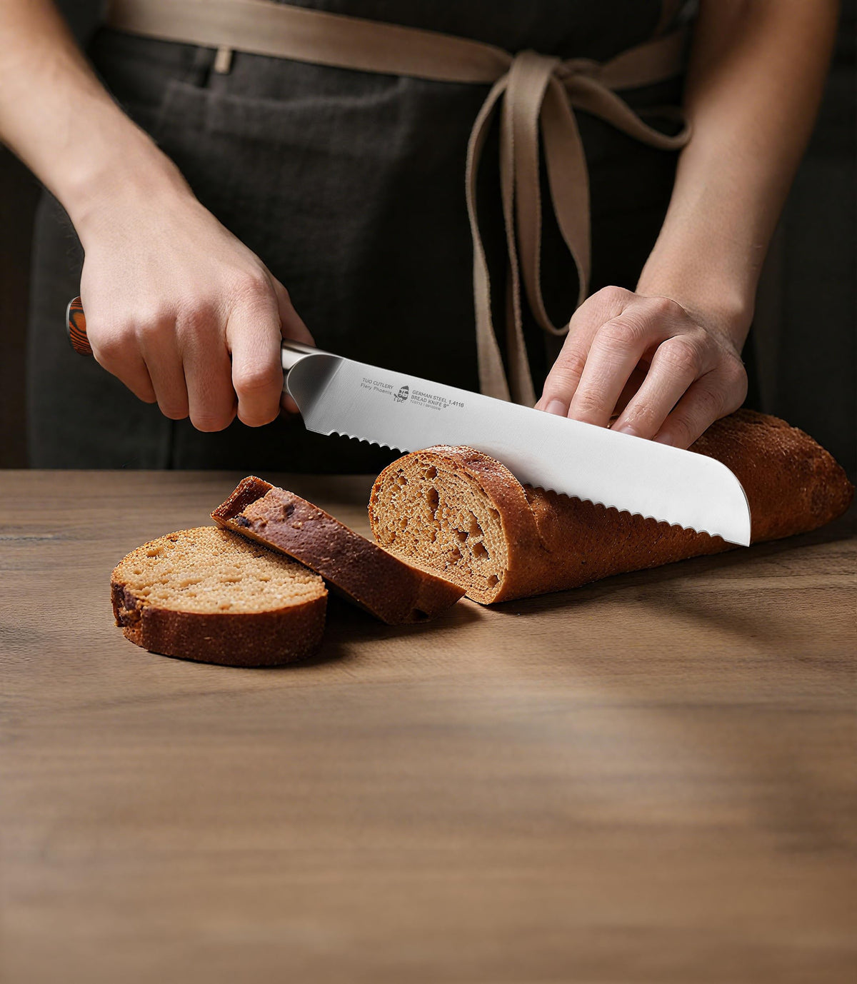 Bread Knife 9 inch Sharp Serrated Slicing Knife for Homemade Sourdough Bread