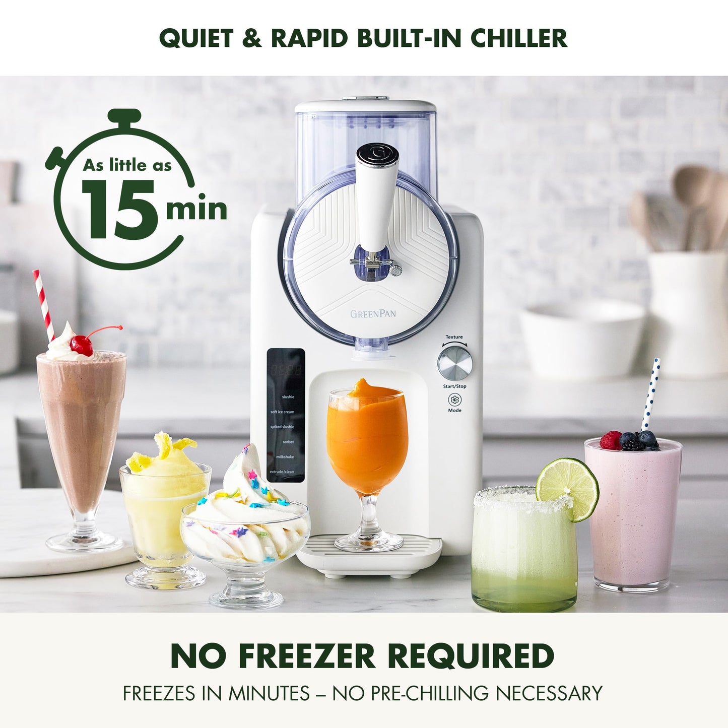 Frost Ice Cream Maker & Slushie Machine (4 Pint Ice Cream & Frozen Drink Maker / Cream White)