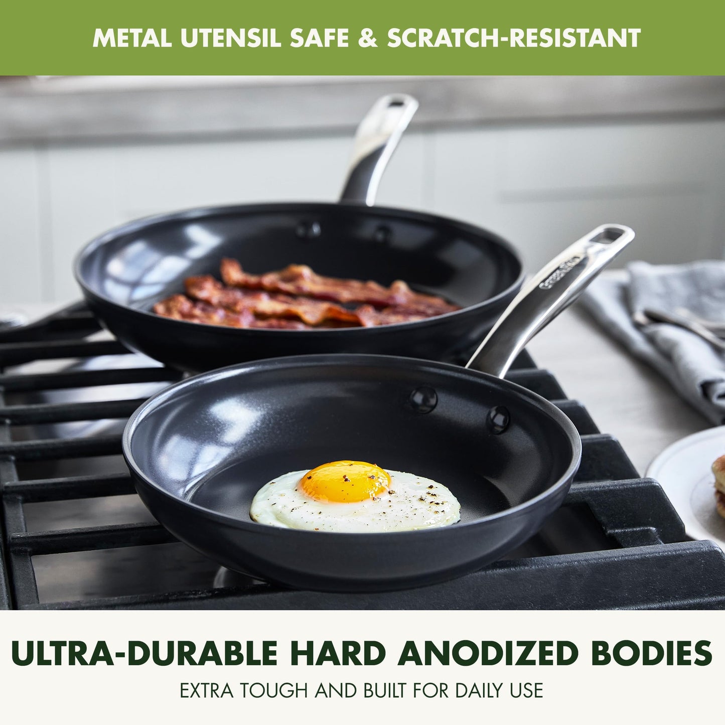 Chatham Prime Midnight 8" and 10" Frying Pan Set (8" and 10" Frying Pan Skillet Set)