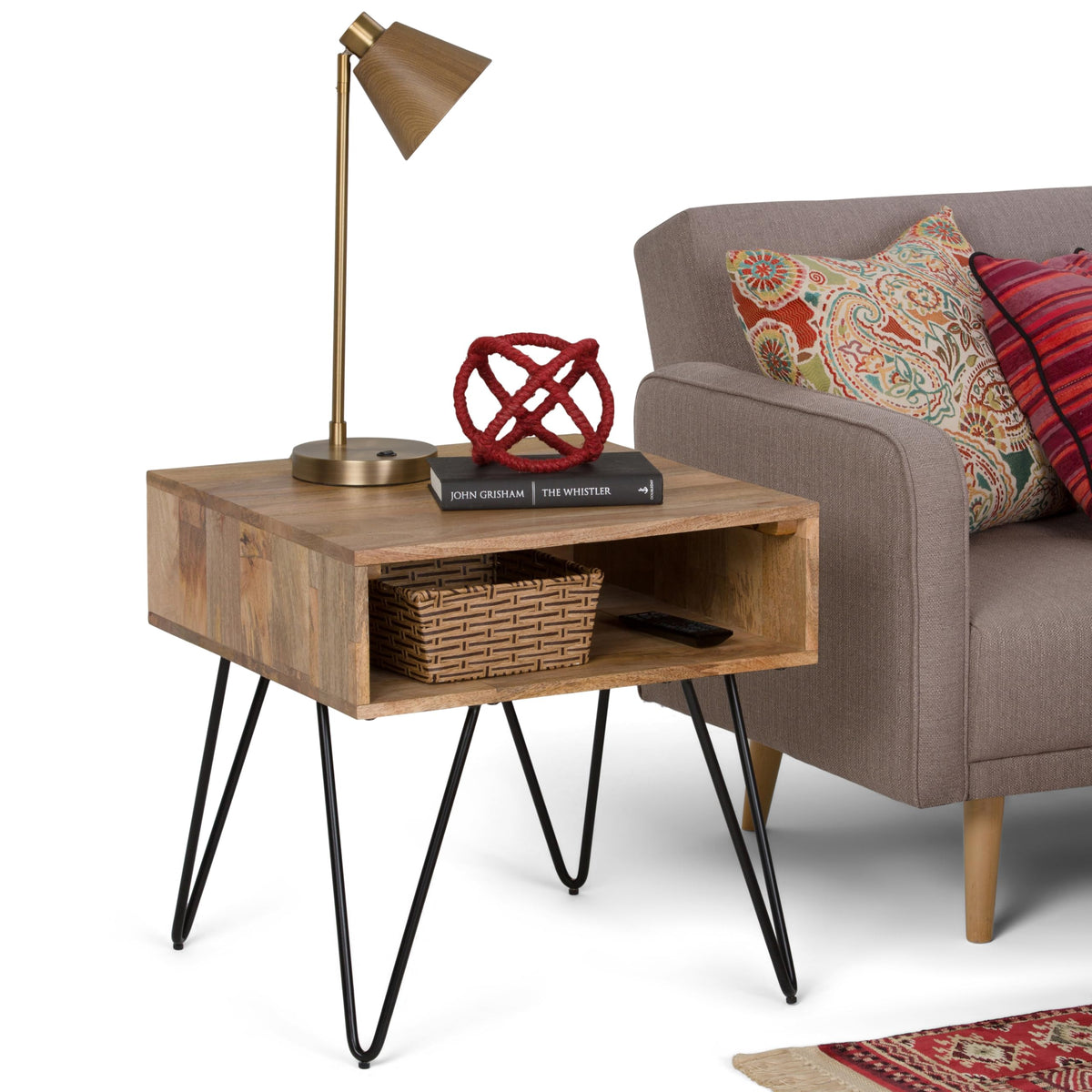 Hunter 22" Wide Solid Wood Square End Table in Natural (End Table / 22 inch / Refined Natural)