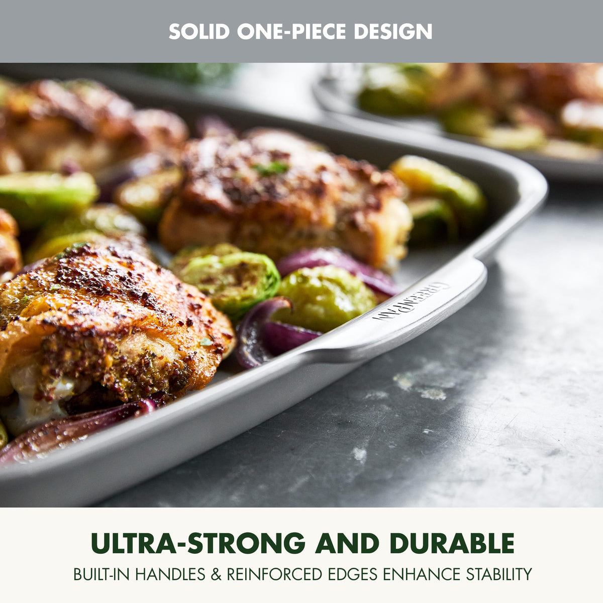 Premiere Ovenware Healthy Ceramic Nonstick 18" x 13" Half Rectangular Baking Pan