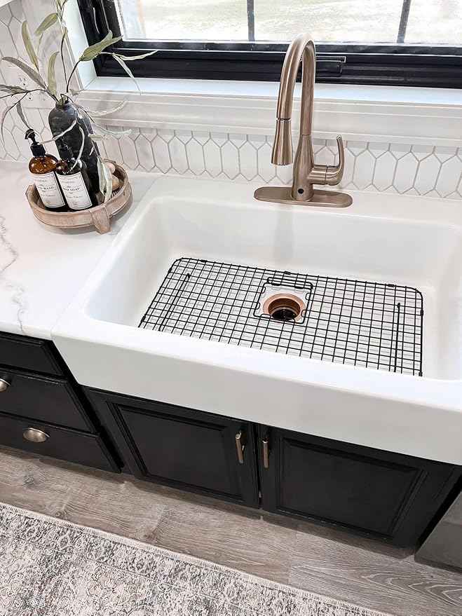 SinkSense Alder 27.5" x 14" Kitchen Sink Bottom Grid, Matte Black