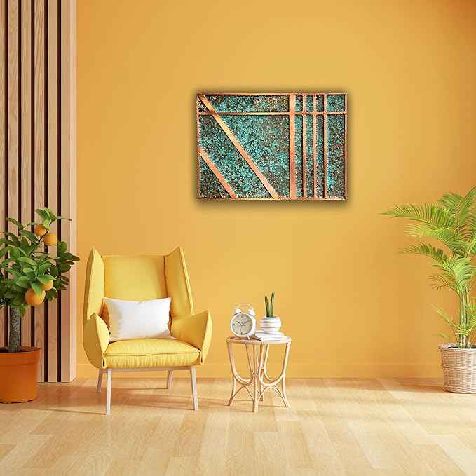 nooc art Handmade Copper Wall Art for Home, Living Room, Bedroom, Kitchen and Office Decor, Rustic Decorative Mural Art for Farmhouse Decor (patina of modern, 9.8 x 13.8, Unframed)