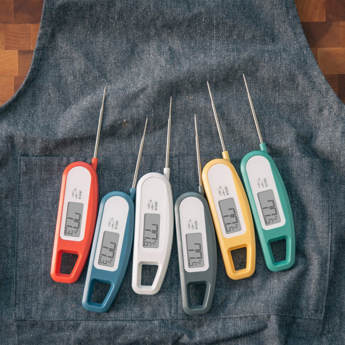 Lavatools Javelin® Ultra-Fast 3-Second Digital Instant Read Meat Thermometer for Grill and Cooking, 2.75" Probe, Compact Foldable Design, Large Display, IP65 Water Resistant, NSF Certified – Rhubarb