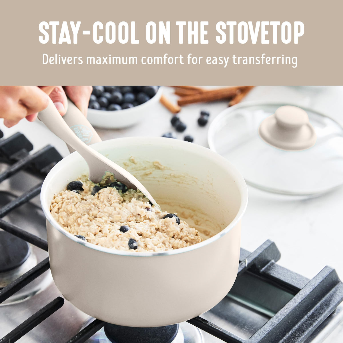2.5QT Ceramic Nonstick Saucepan with Glass Lid