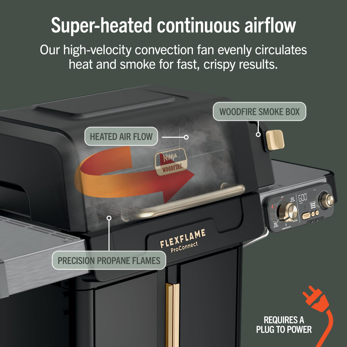 FlexFlame ProConnect Grill & Smoker (Black/Gold)
