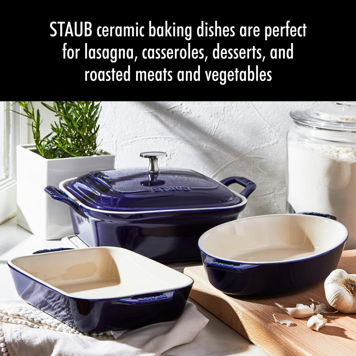 Ceramic 4 pc Baking Pans Set