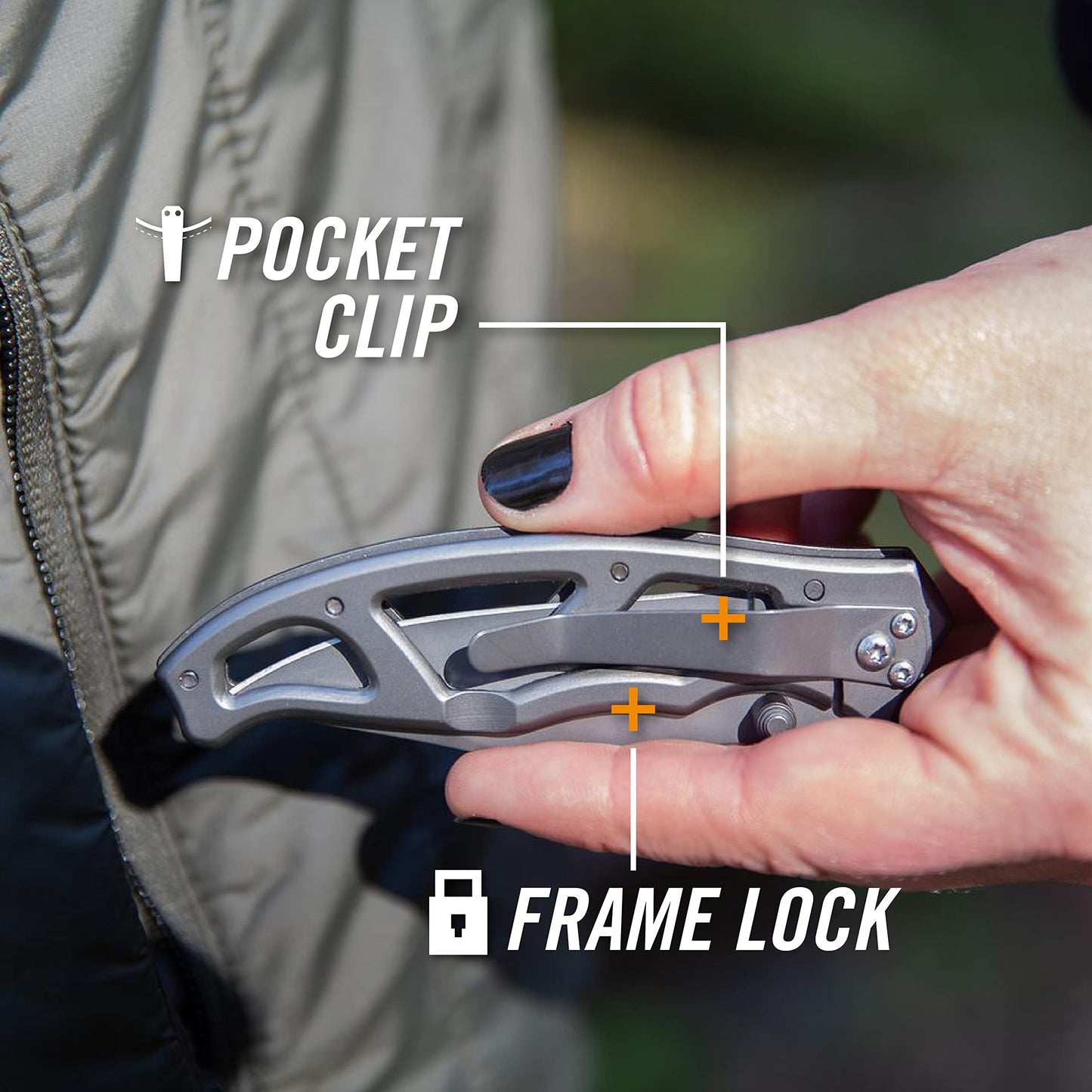 Gear Paraframe I EDC Folding Pocket Knife with Clip (3" / Paraframe I (Fine Edge - Stainless Steel))