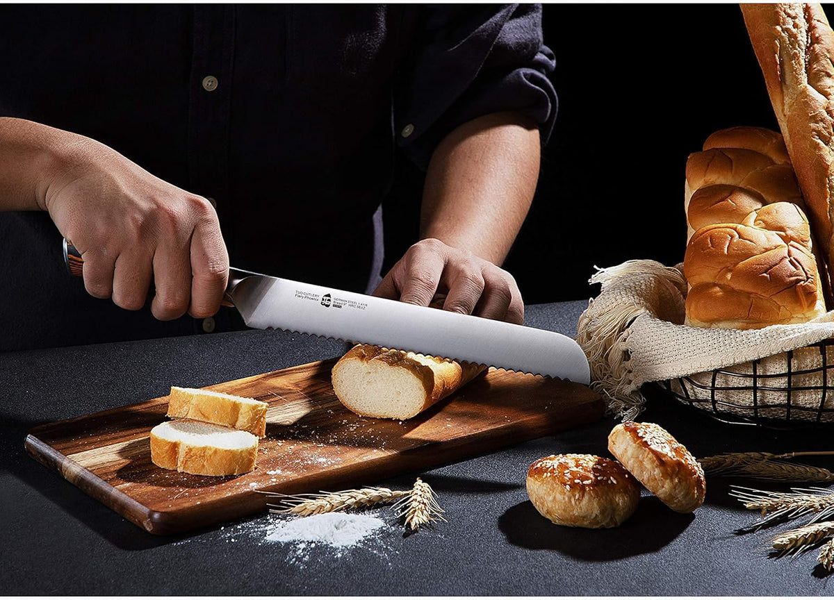 Bread Knife 9 inch Sharp Serrated Slicing Knife for Homemade Sourdough Bread
