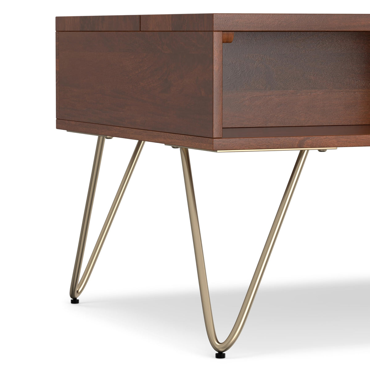 Hunter 36" Wide Solid Mango Wood Coffee Table in Brown (Lift Top Coffee Table / 36 inch / Umber Brown)