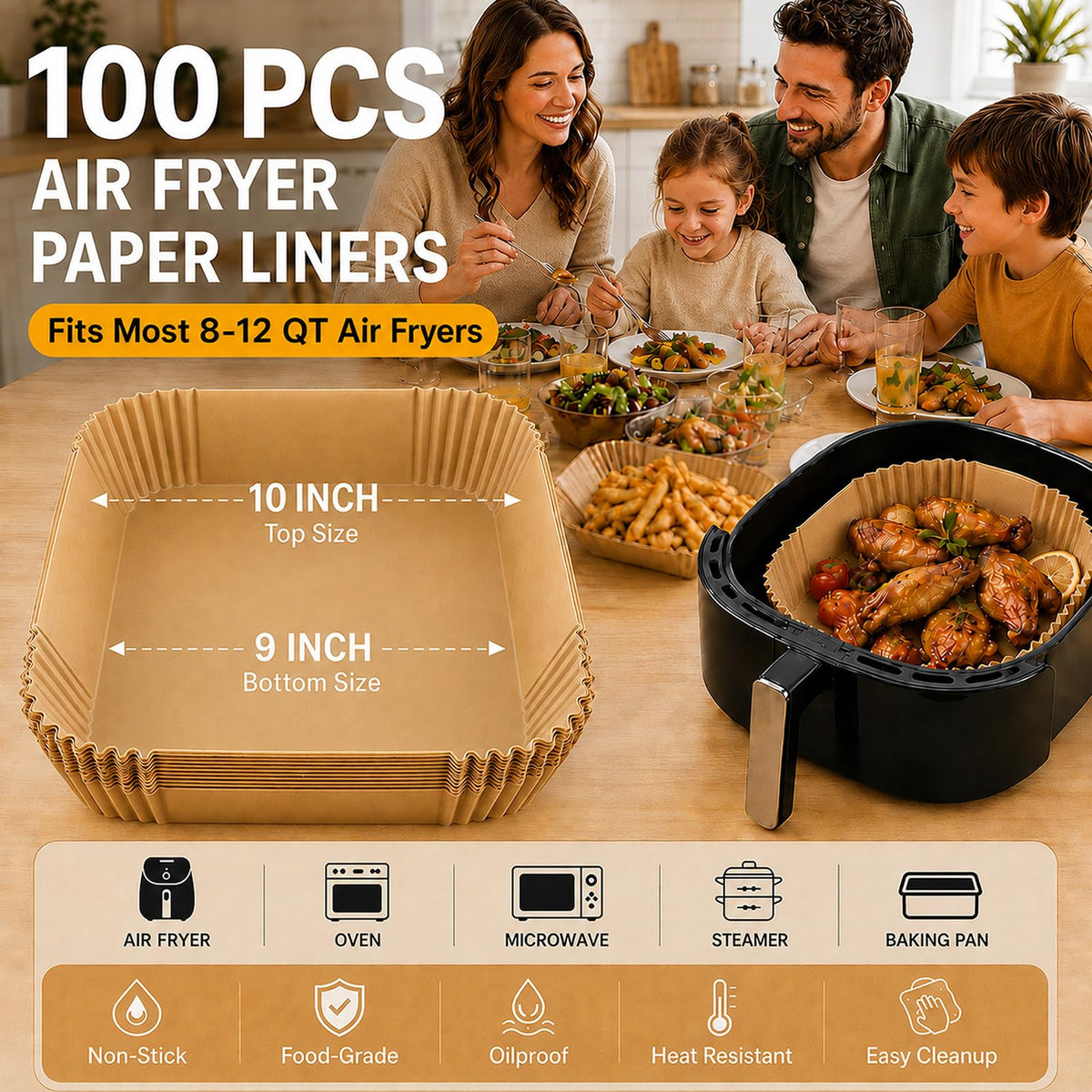 10 Inch Air Fryer Liners Disposable
