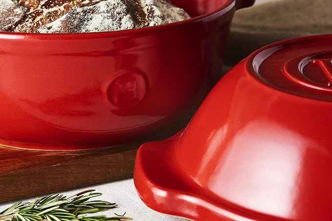 Emile Henry Ceramic Bread/Potato Cooker | Burgundy