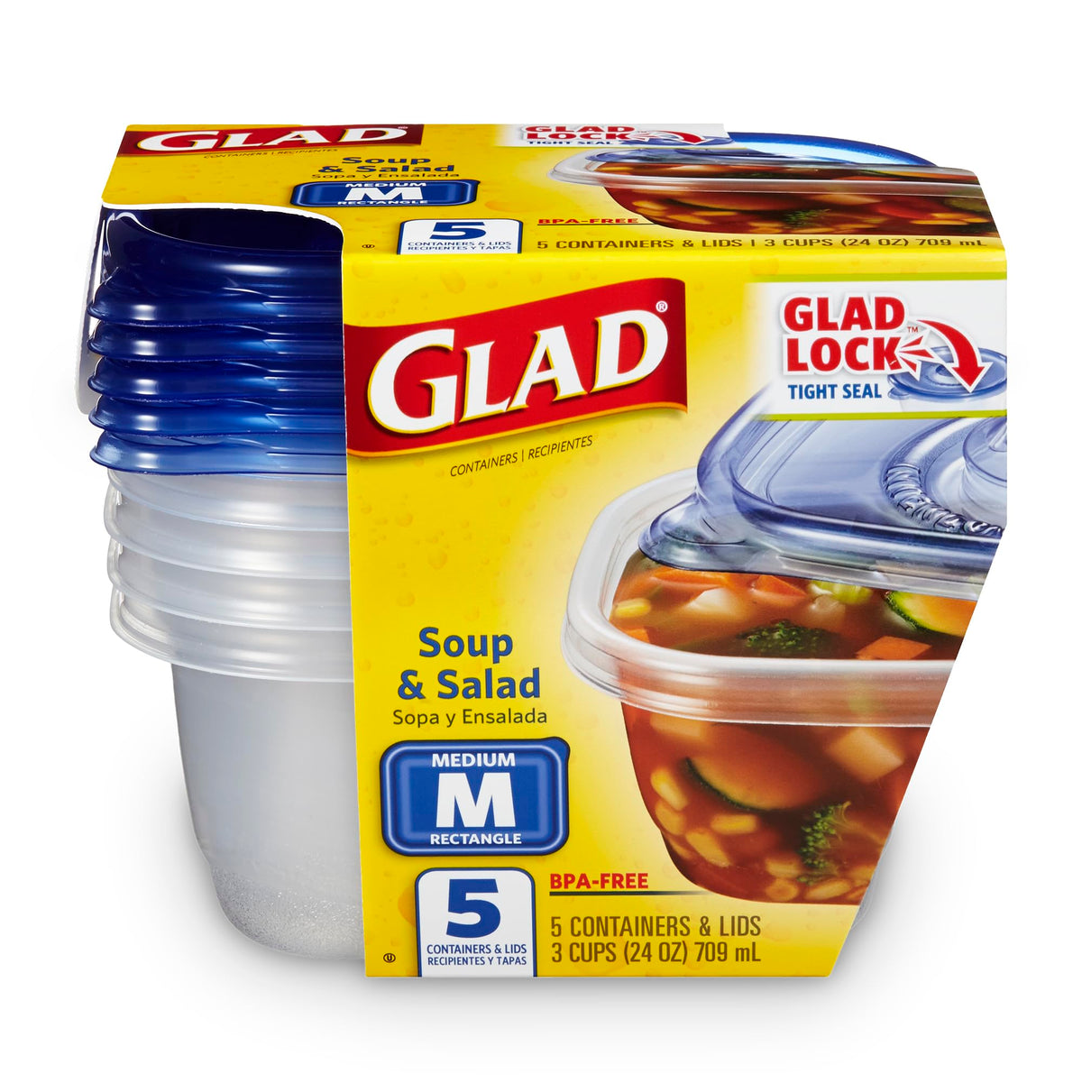 GladWare Medium Rectangle Food Storage Containers (Rectangle / 24 oz - 30 Count)