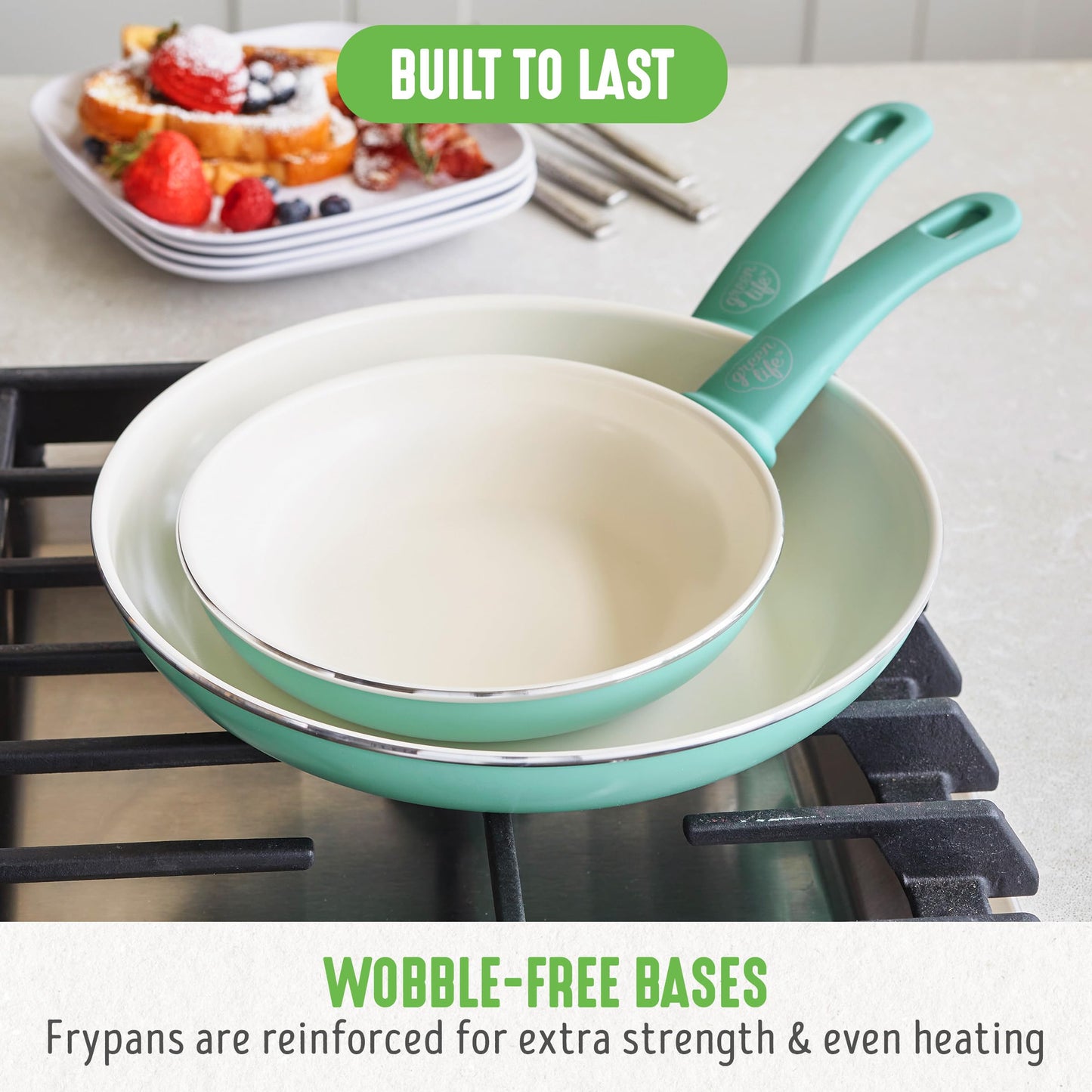 2 Piece 7” & 10” (7" & 10" Frying Pan Skillet Set / Turquoise)