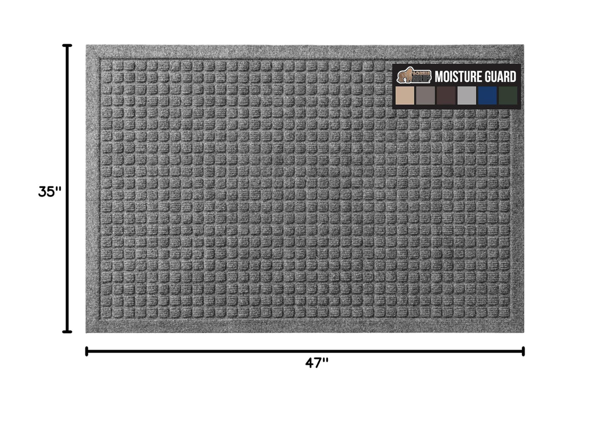 HydroABSORB Door Mat for Indoor Outdoor Use (Grey / 47" X 35")