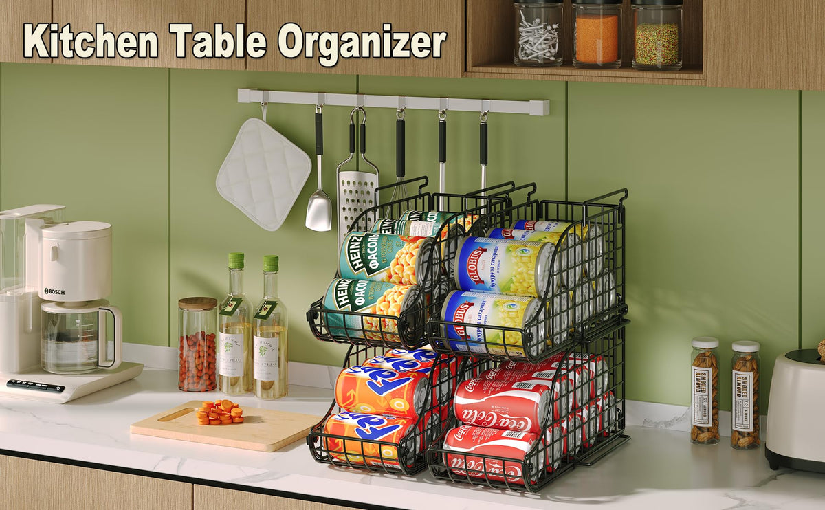 6 Pack Stackable Can Organizer for Pantry Cabinet Food Storage (6 Count)