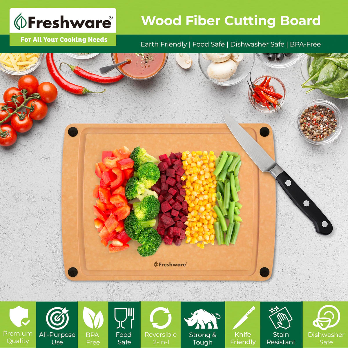 Wood Cutting Boards for Kitchen (Set of 2 [Groove] [Natural] / Set of 2)