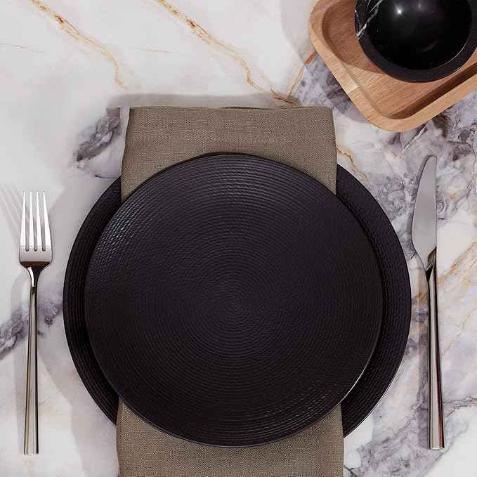 Lenox Lx Collective Black Accent Plates, Set of 4, 4.35 LB,White
