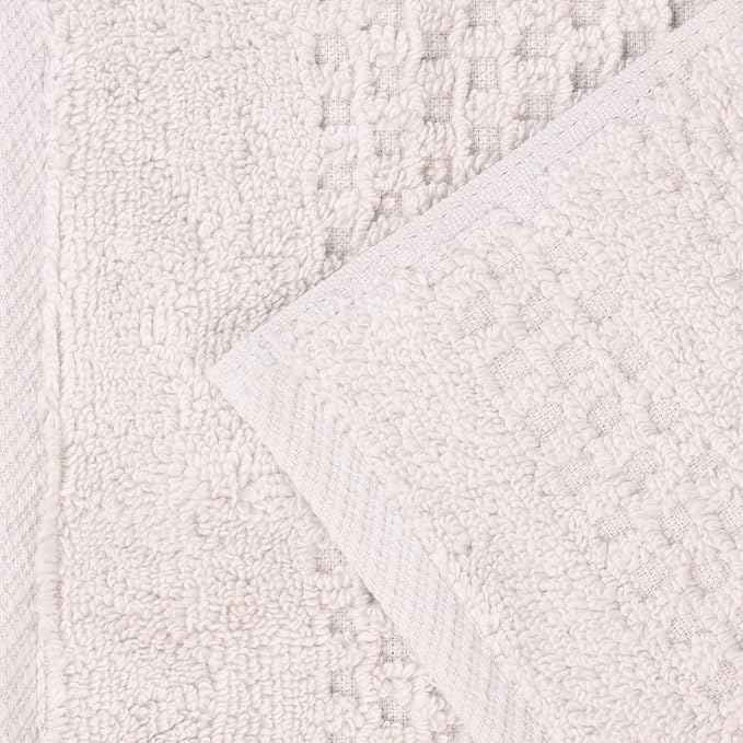 Superior Playa Zero Twist Cotton Medium Weight Towels, for Guest Bath, Bathroom, Shower, Spa, Plush, Quick Dry, Ultra-Soft Towels, Bath Essentials, Waffle Textured, 9 Piece Assorted Towel Set, Silver