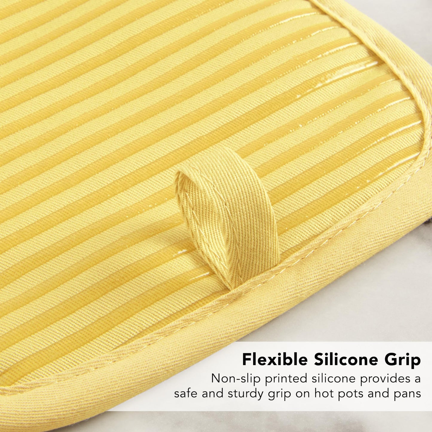 Quilted Cotton Terry Cloth Oven Mitt (Butter Yellow)