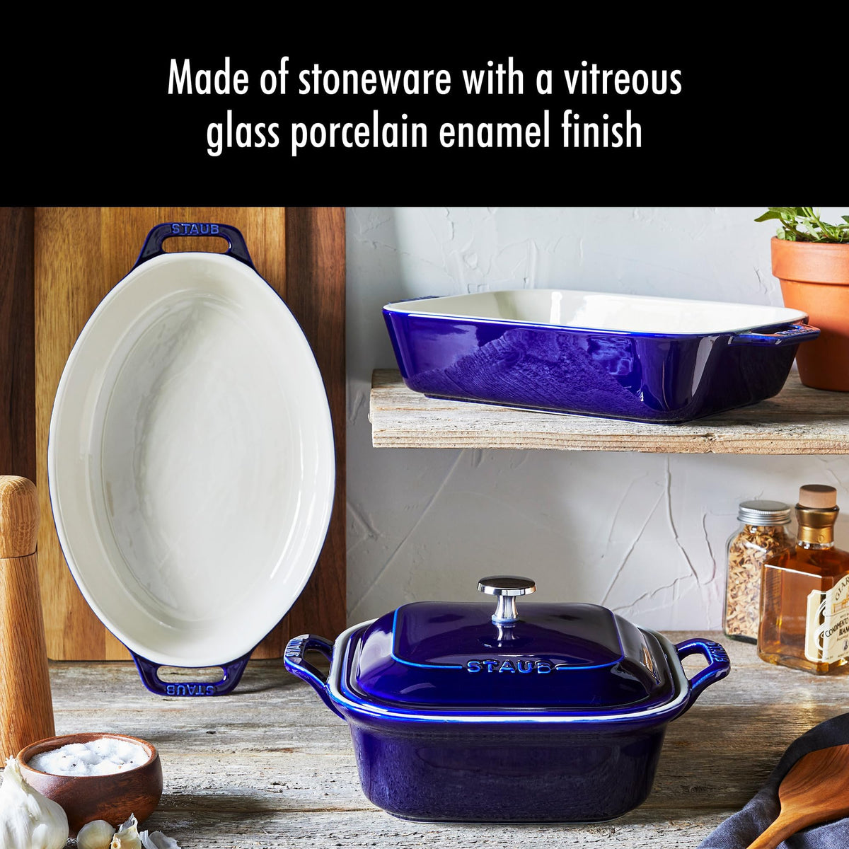 Ceramic 4 pc Baking Pans Set