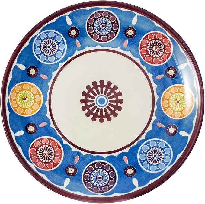 Tudor Royal Collection 24-Piece Premium Quality Round Porcelain Dinnerware Set, Service for 6 - SUMAYA Blue, See 10 Designs Inside!
